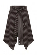 The Black Striped Waist-tied shirt