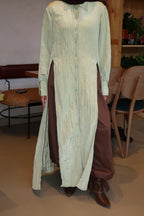 The Crushed Long Shirt in Sage Green