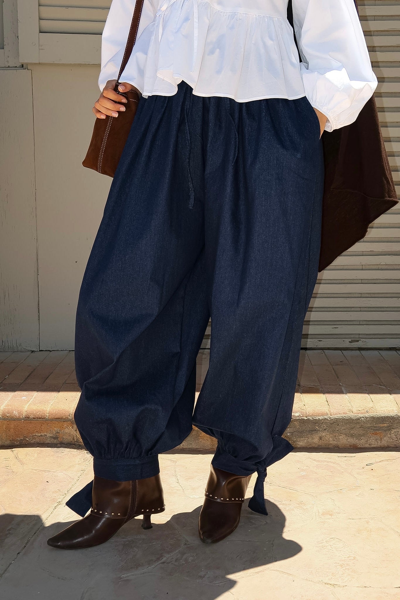 The Really Wide Denim Ballon Pants