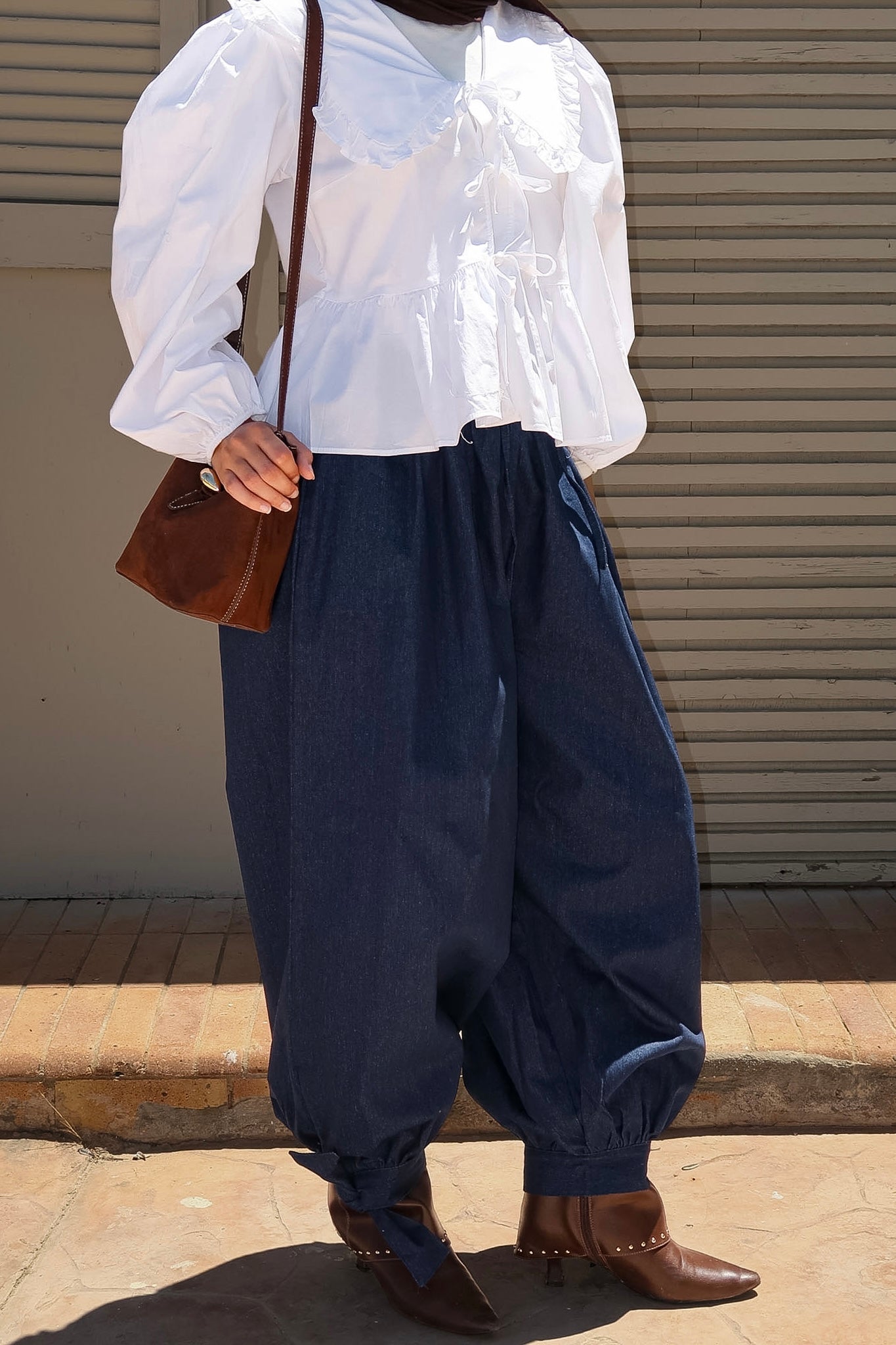 The Really Wide Denim Ballon Pants
