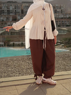 The Linen Bow Top in Beige