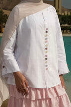 Button Pop Linen Top