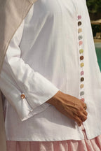 Button Pop Linen Top