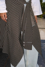 The Brown Striped Waist-tied Shirt