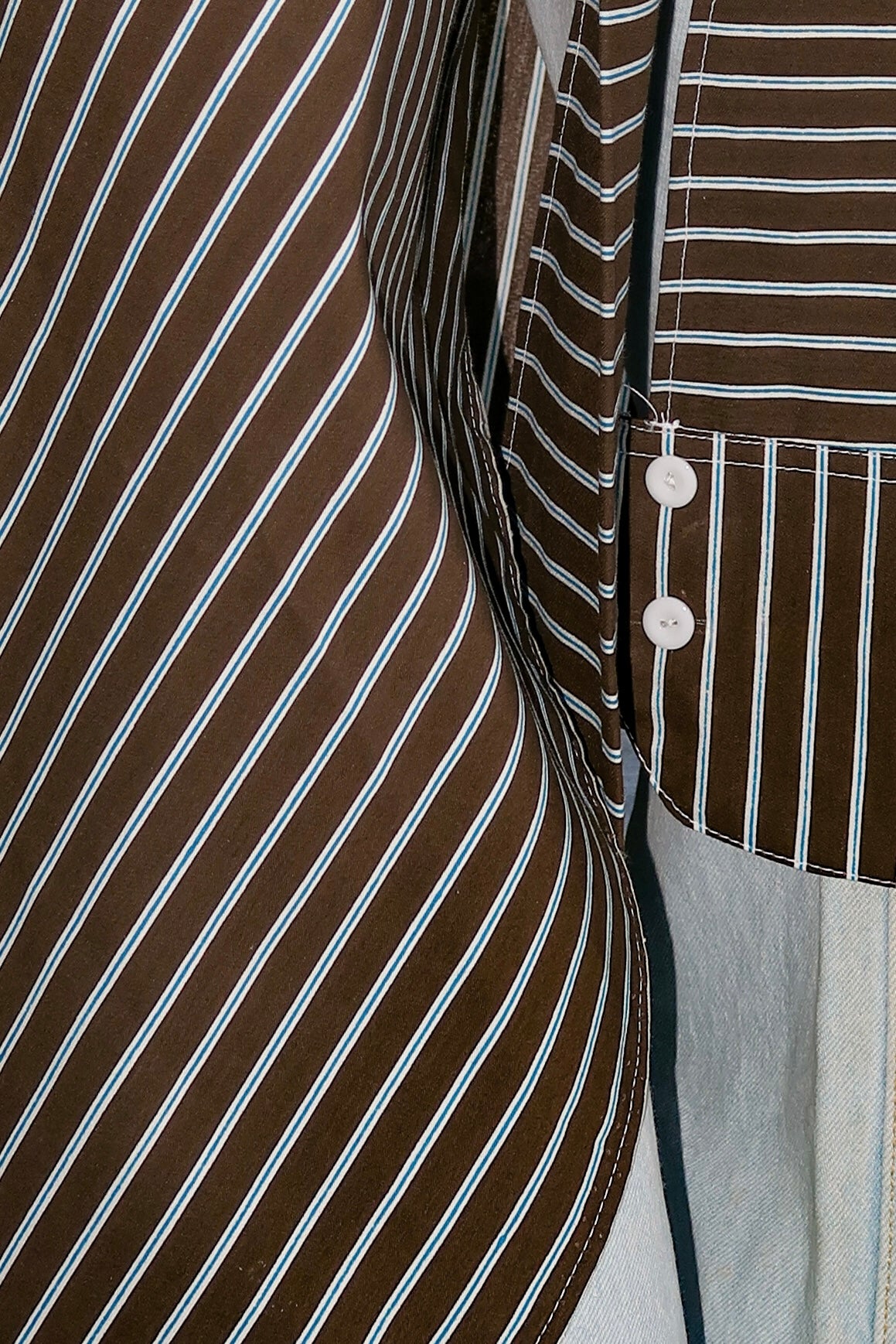 The Brown Striped Waist-tied Shirt