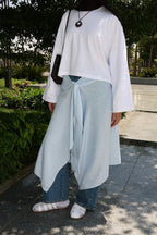 Linen Striped Waist-tied Shirt