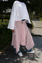 The Pink Striped Waist-tied Shirt